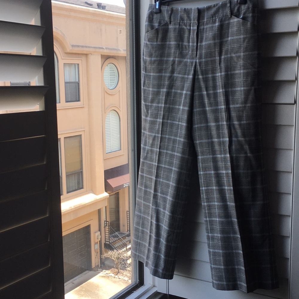 plaid lined stretch wool silk Talbots pants